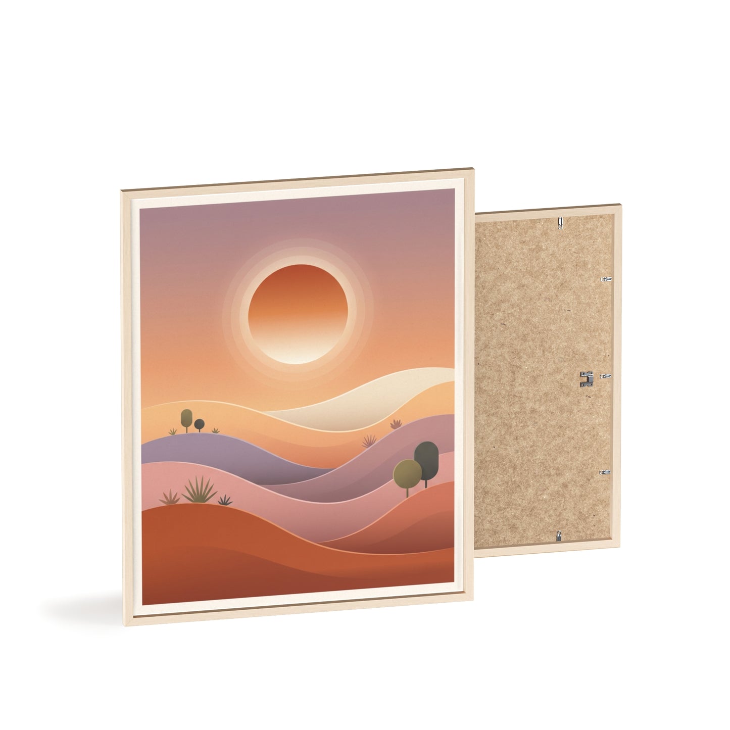 sunset-lineartFramed Poster