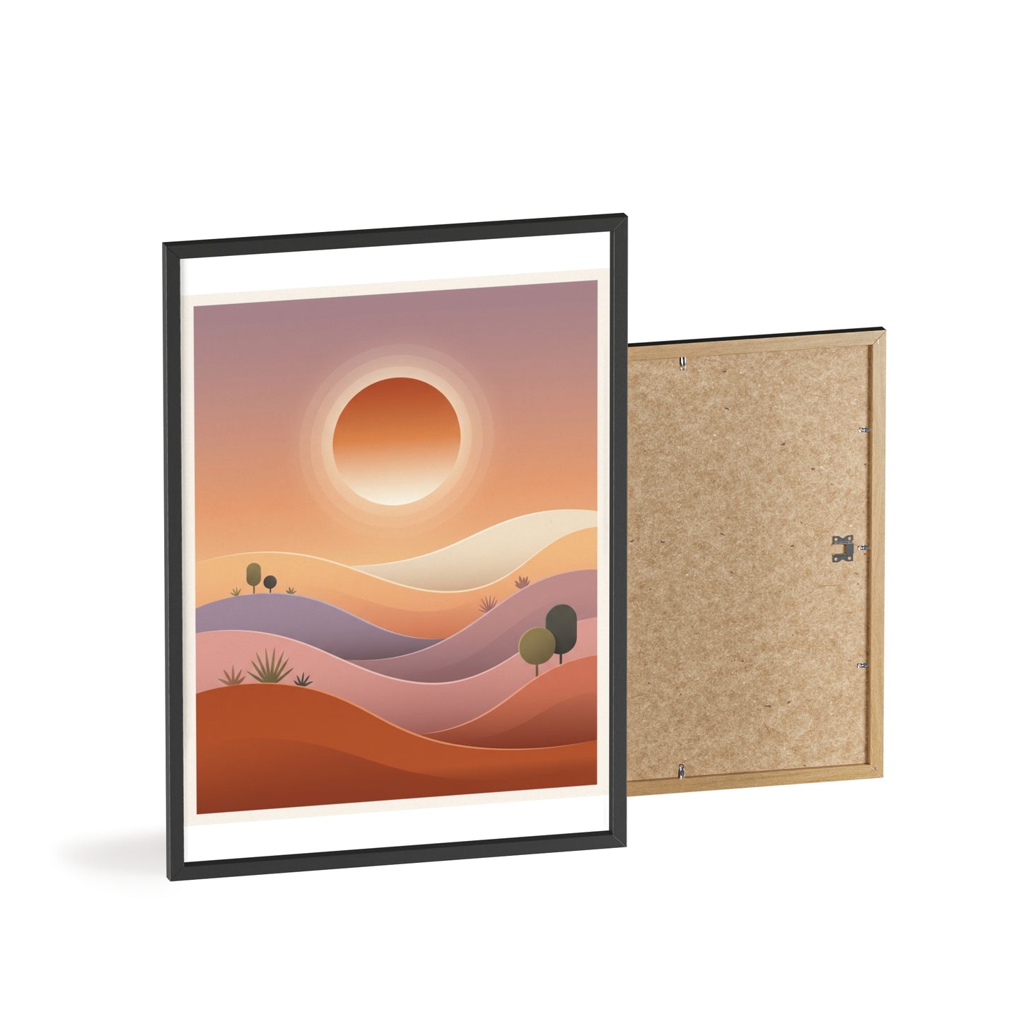 sunset-lineartFramed Poster