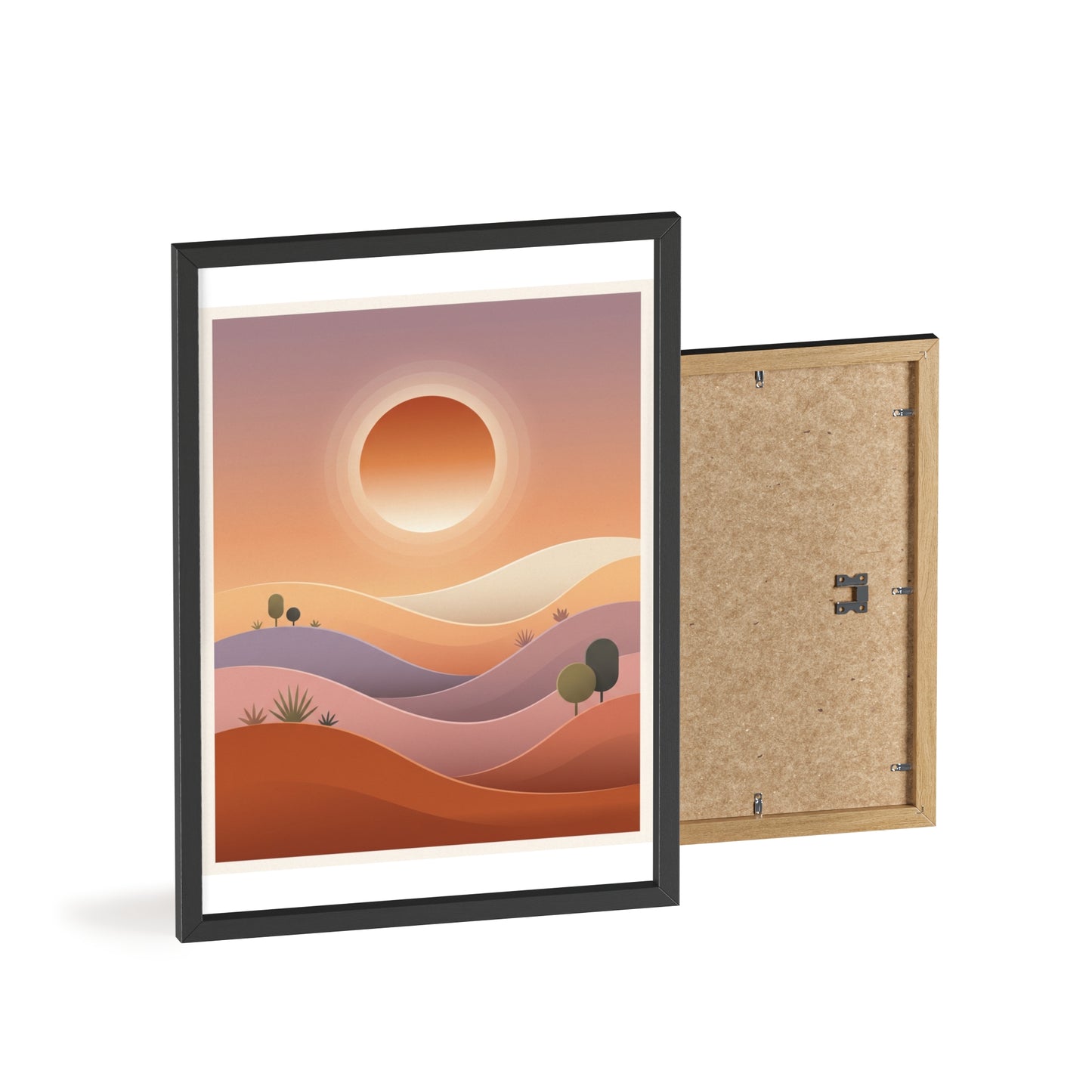 sunset-lineartFramed Poster