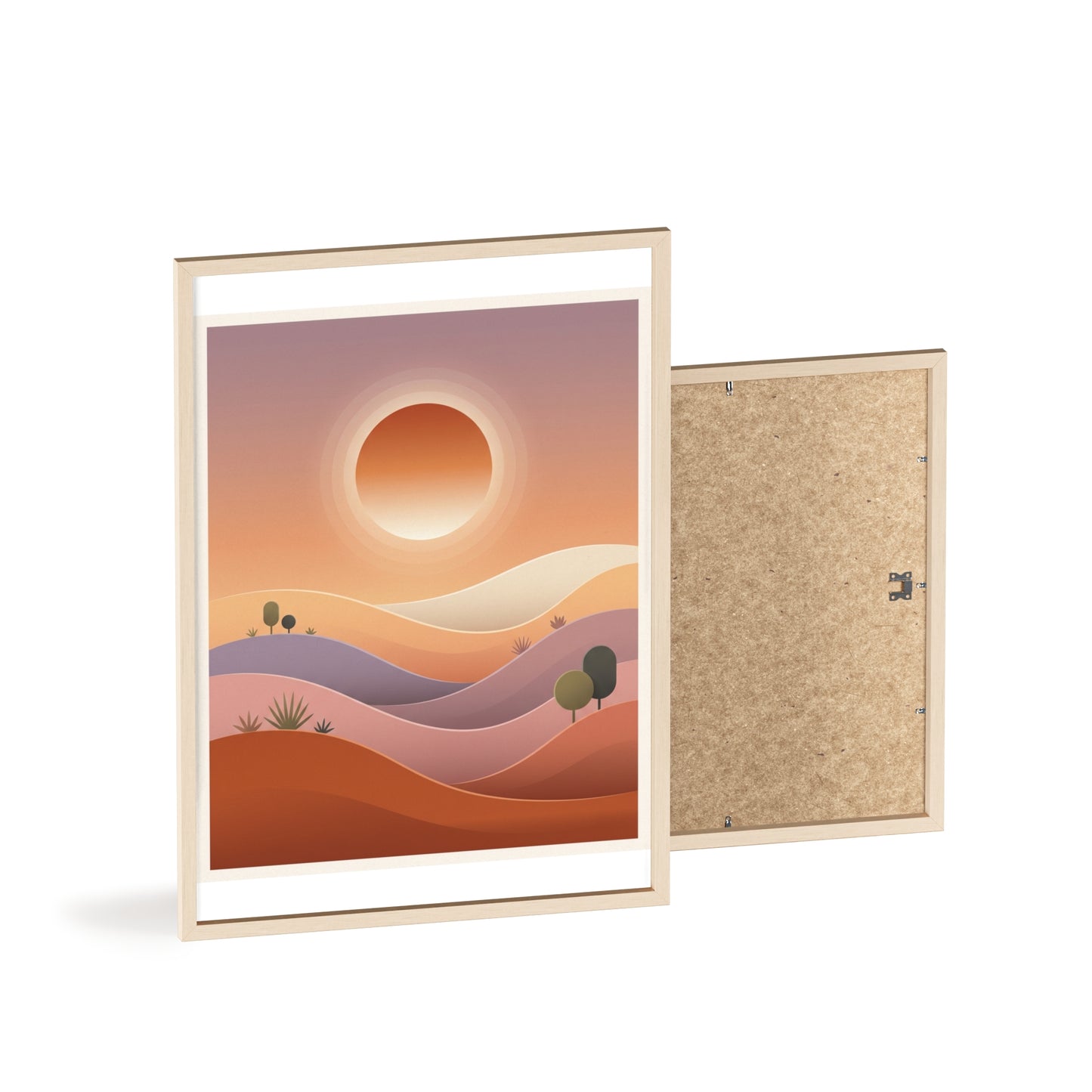 sunset-lineartFramed Poster
