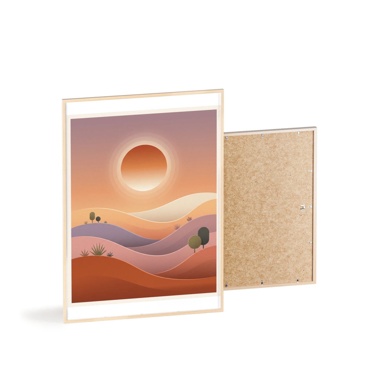 sunset-lineartFramed Poster
