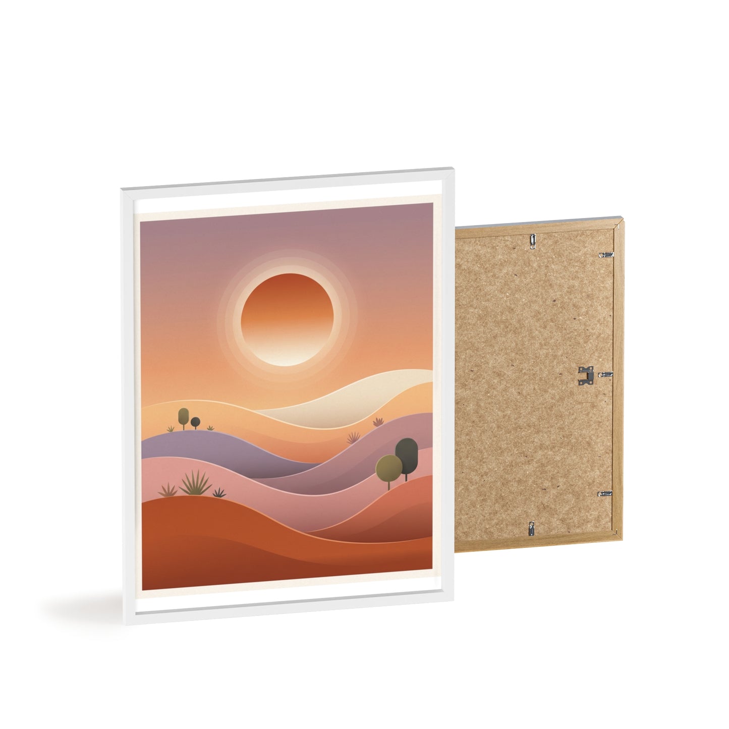 sunset-lineartFramed Poster