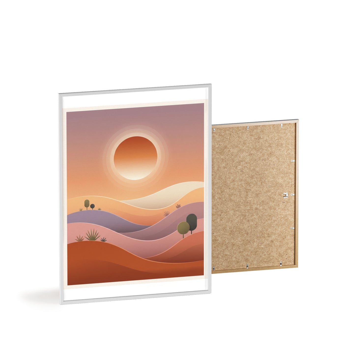 sunset-lineartFramed Poster