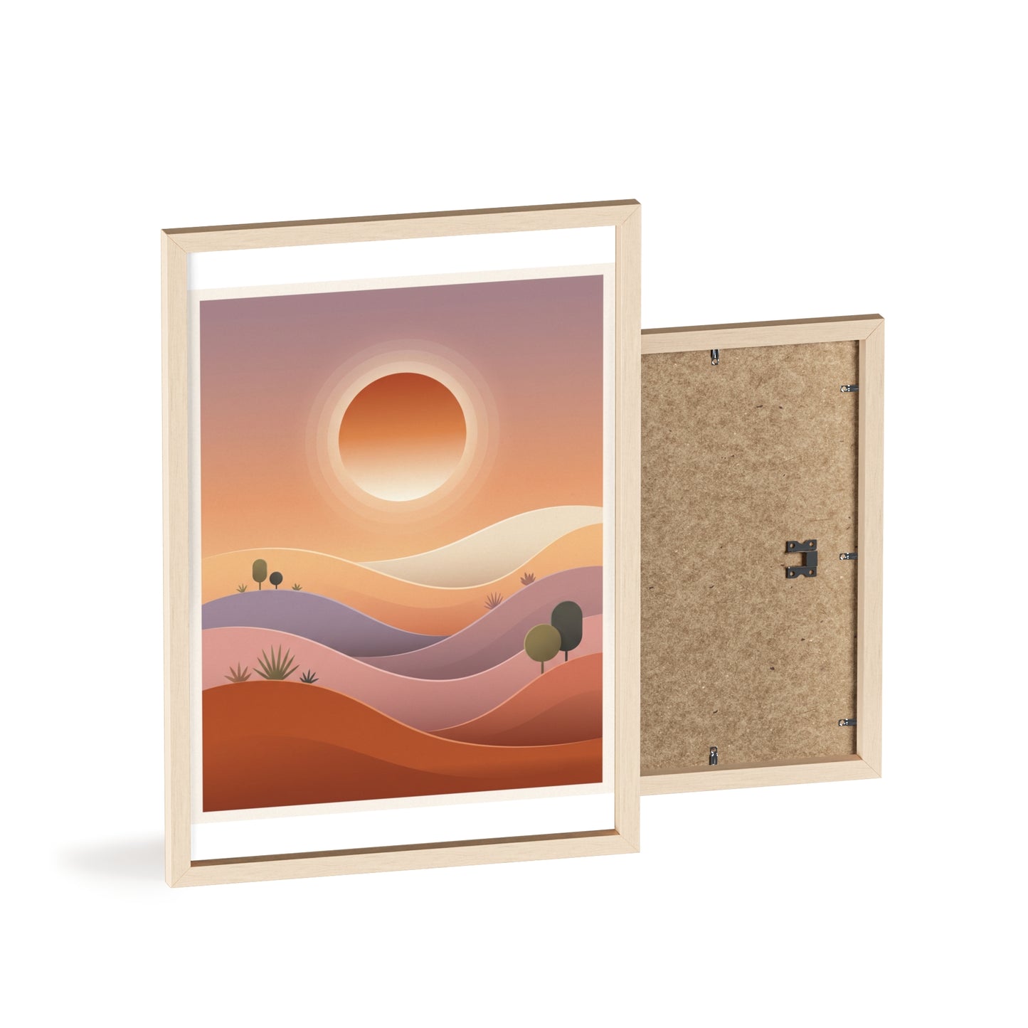sunset-lineartFramed Poster