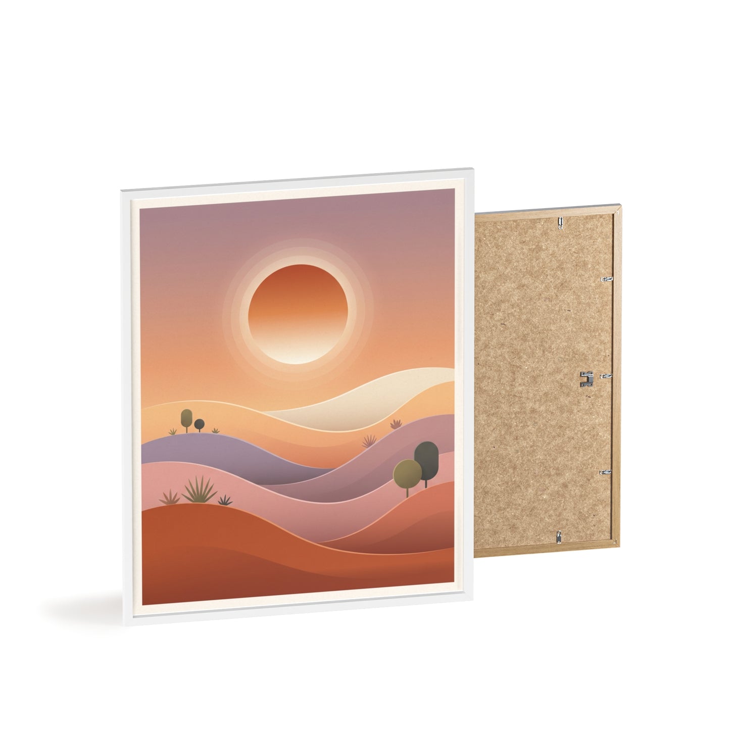sunset-lineartFramed Poster