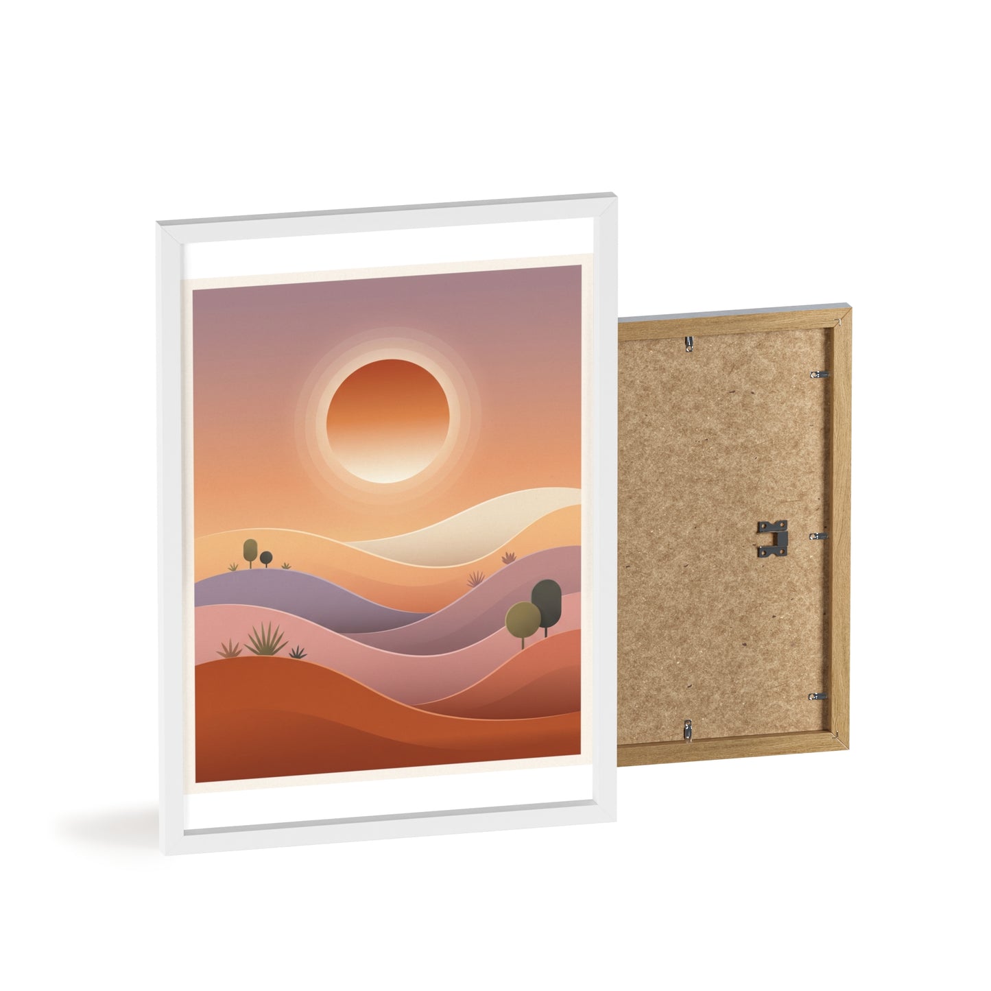 sunset-lineartFramed Poster