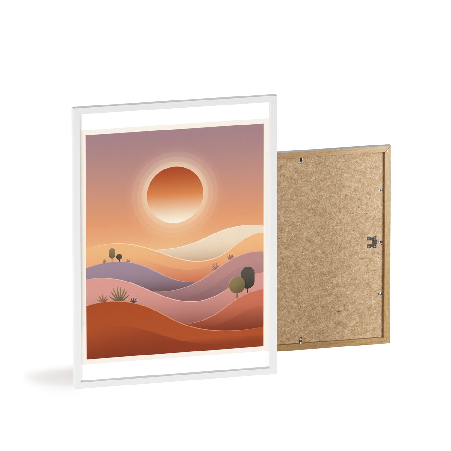 sunset-lineartFramed Poster