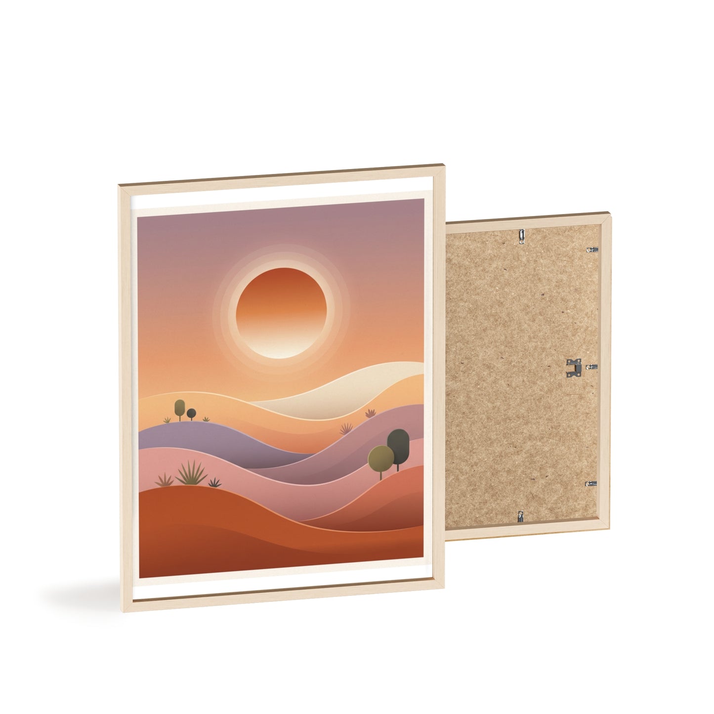 sunset-lineartFramed Poster