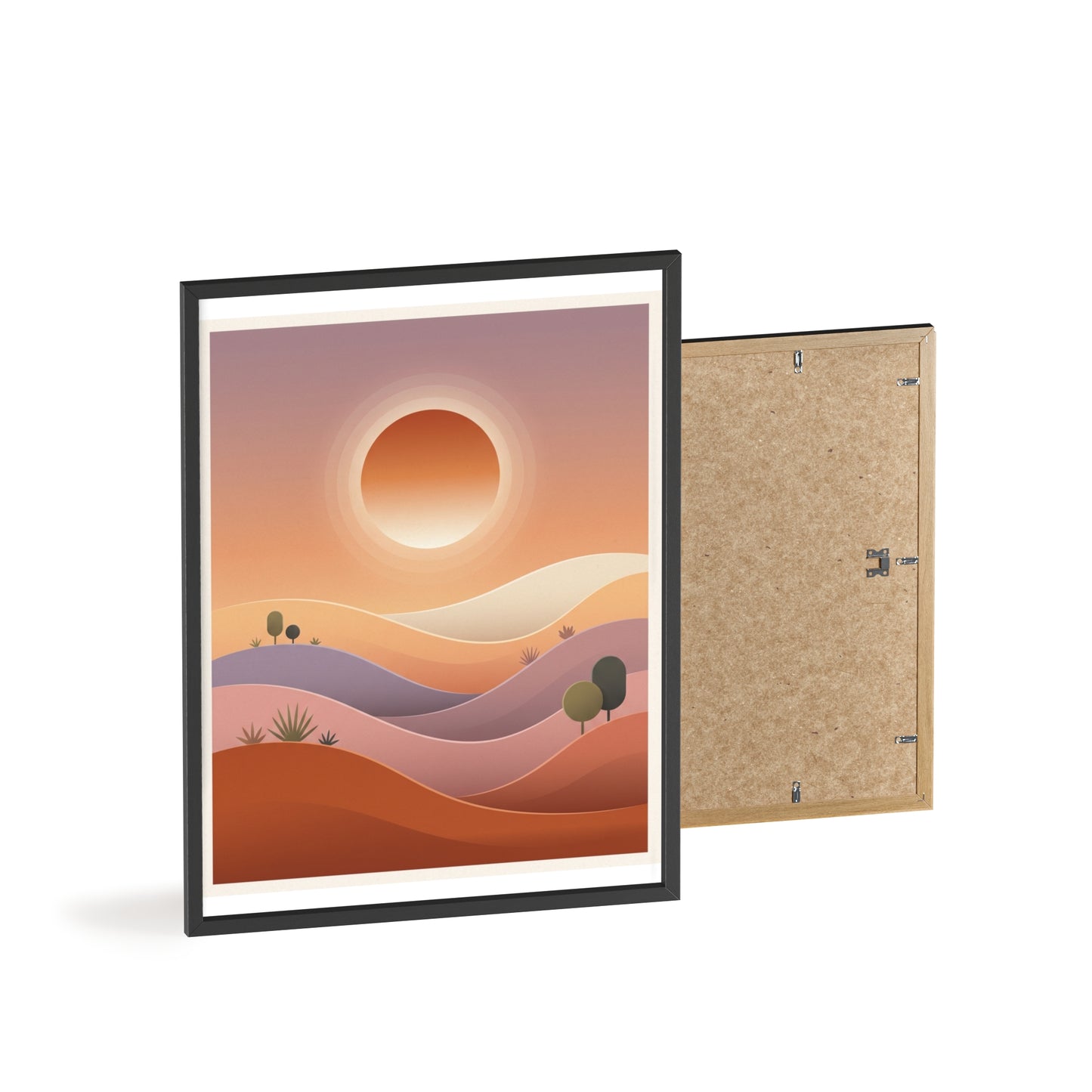 sunset-lineartFramed Poster